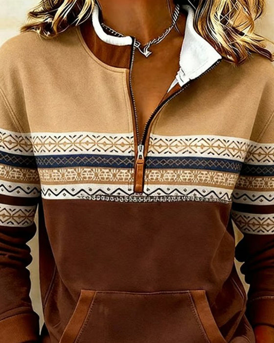 Trui Met Staande Kraag En Colorblock