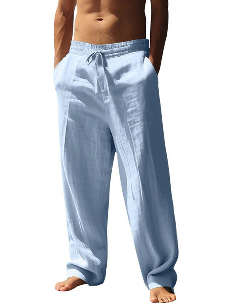 Broek Heren Casual Rechte Pijp Strand