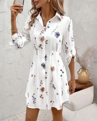 Jurk Mode Print Getailleerd