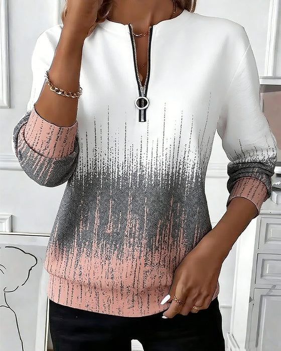 Sweatshirt Halfritsen Gradient Lange Mouw