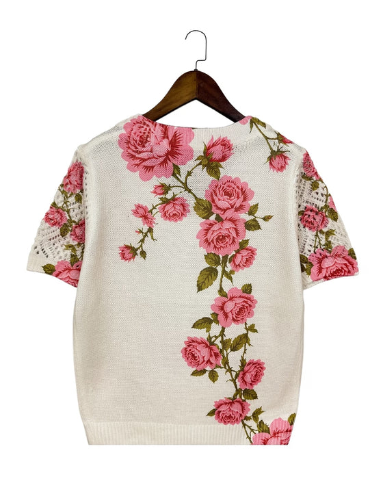 Pullover Geprint Uitgesneden V-hals