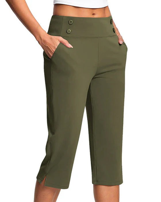 Broek Knoop Taille Gesnoerd Slim Casual