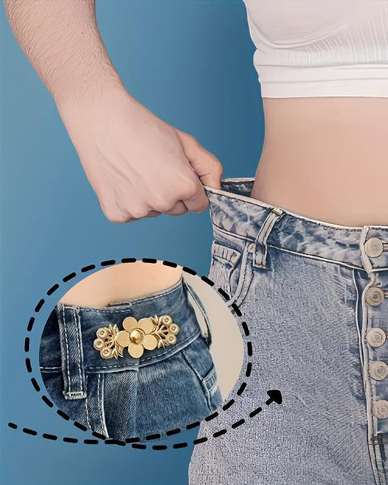 4-Delig Bloemenpatroon Denim Riemverstrakker