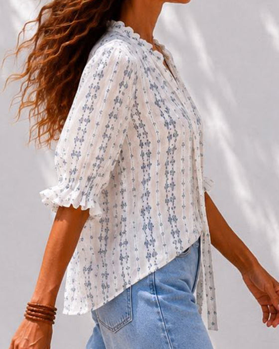 Blouse Klein Bloemig Ruche