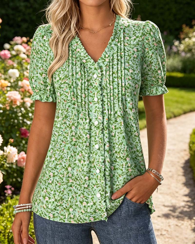 Blouse V-Hals Bloemenprint
