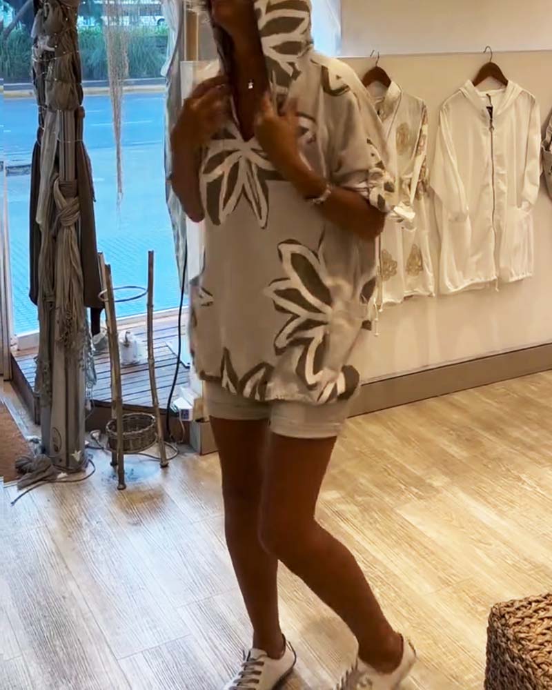 Trui Met Capuchon Modieus Langmouw Gedrukt