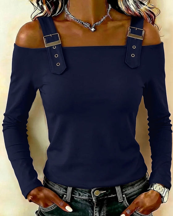 Top Lange Mouw Off-Shoulder Camisole
