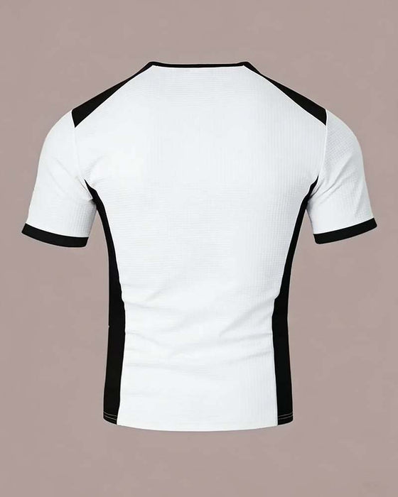 T-Shirt Heren Kleurblok Wafel