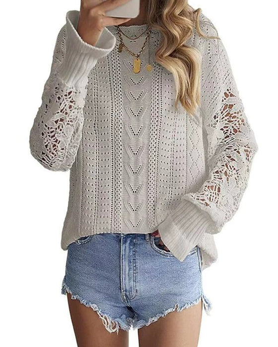 Pullover Effen Kleur Ronde Hals
