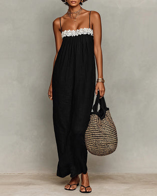 Jurk Contrastkleur Recht Maxi