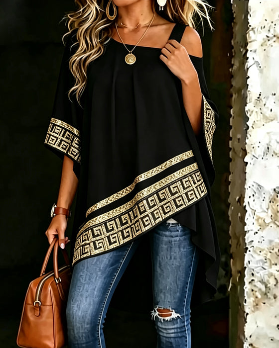 Blouse Schouderloos Mode Asymmetrisch