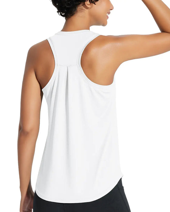 Tanktop Racerback Geplooid Effen