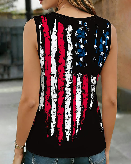 Tank Top Vlag Stropdas V-Hals Mouwloos