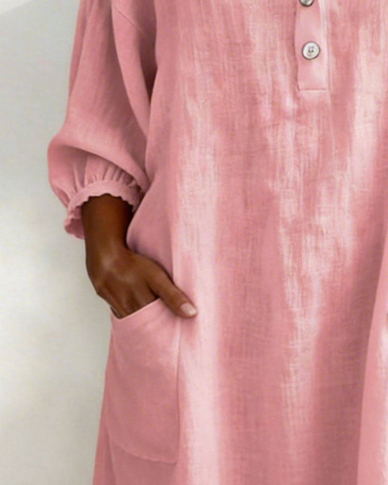 Jurk Vierkante Hals Pofmouw