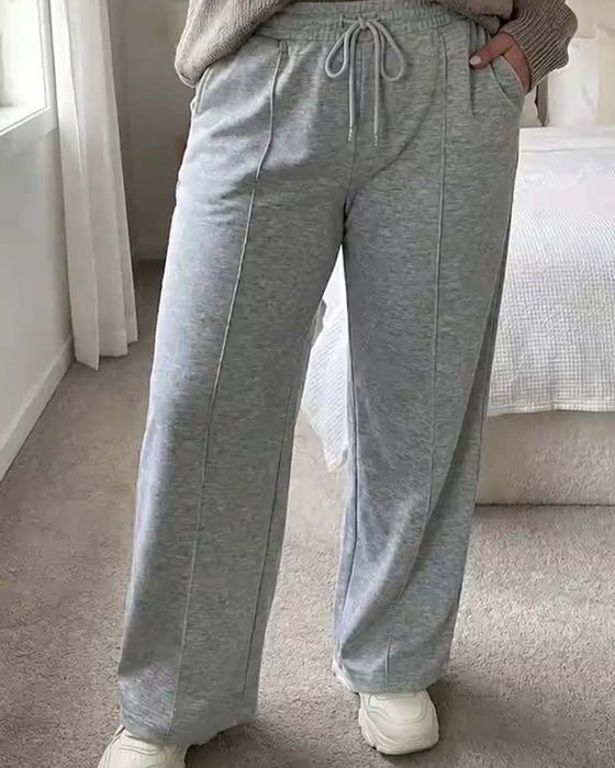 Sweatpants Trekkoord Recht Been