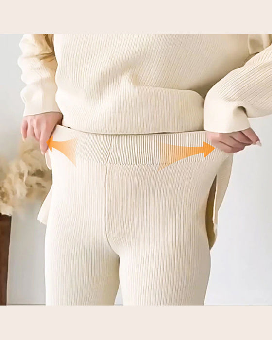 Twee - delig Set Met Eenkleurige En Brei - kenmerken