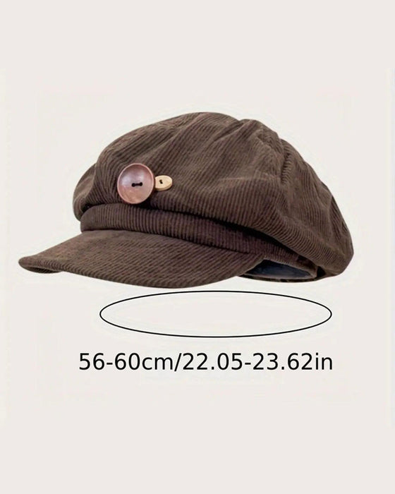 Unisex Vintage Achthoekige Baret