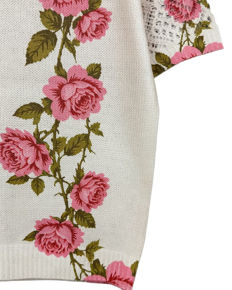 Pullover Geprint Uitgesneden V-hals