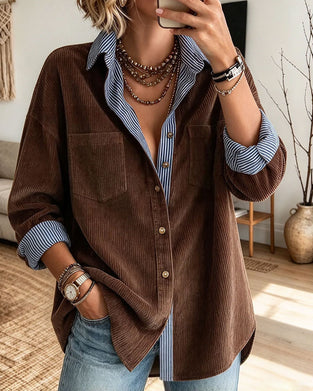 Shirt Knoop-Revers Fake Twee Delig