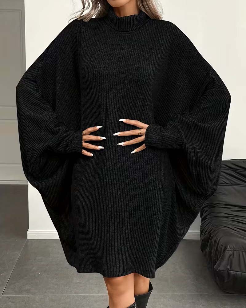 Jurk Vleermuis Mouw Mini