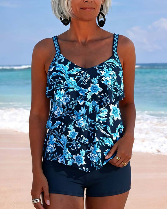 Tankini Onregelmatig Ruffle Zoom