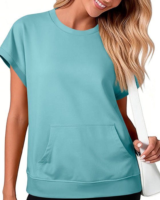 Blouse Voorzak Effen Ronde Hals