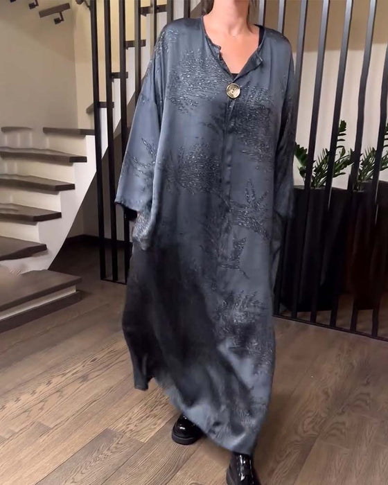 Jurk Lange Mouwen Gedrukt Rechte