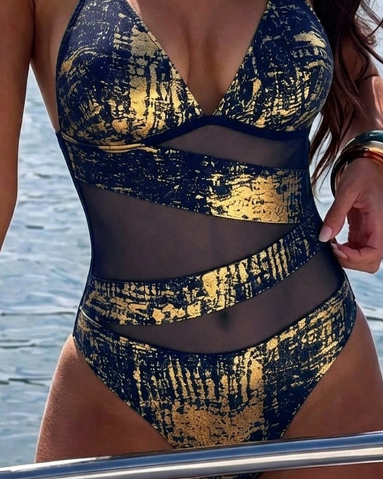 Eenstuk Kleurblok Halter Design