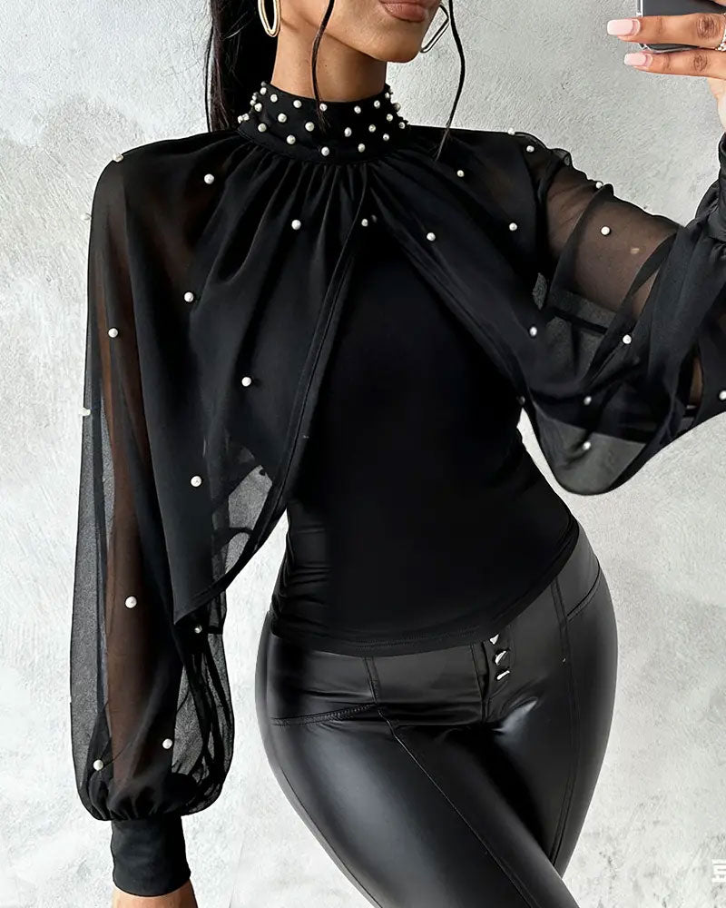 Top Met Elegante Stijl En Lantaarnmouw Ontwerp