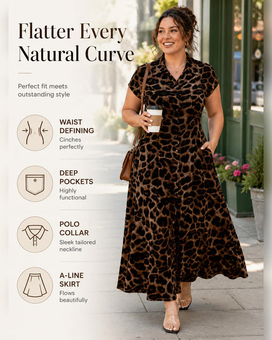 Jurk Casual Luipaardprint Maxi