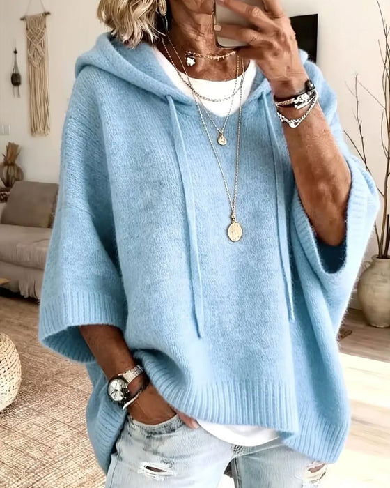 Pullover Met Capuchon Relaxed Stijlvol Gebreid