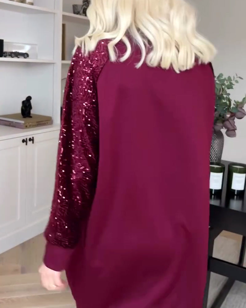 Trui-Jurk Pullover Met Crewneck En Lange Mouwen