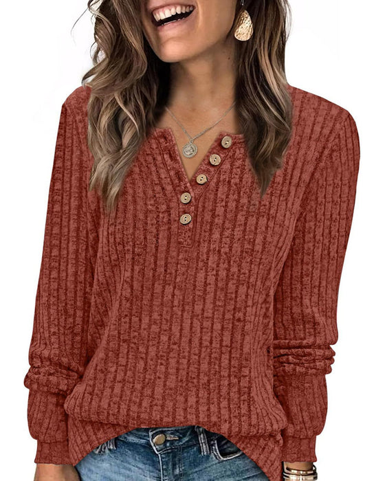 Top V-Hals Knoop Stijlvol