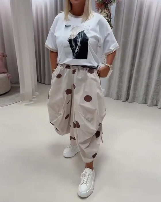 Harem Broek Trekkoord Zak Stipjes Loose Fit