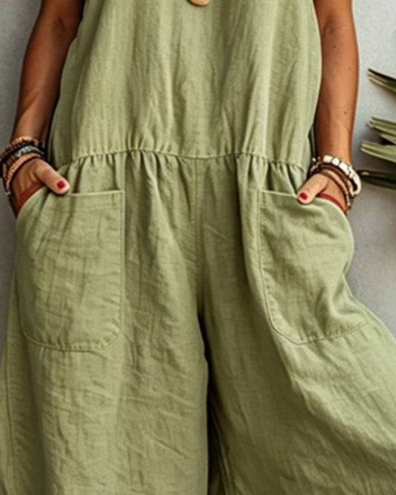 Kleurblokkerde Jumpsuit Met Zakken