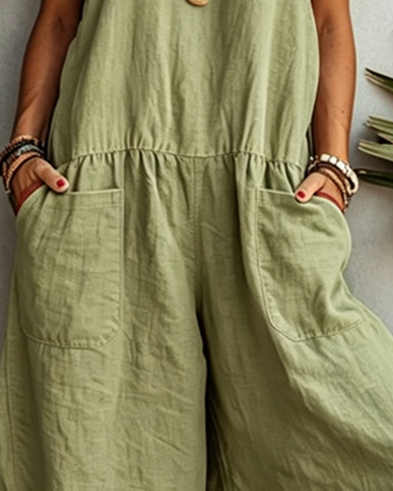 Kleurblokkerde Jumpsuit Met Zakken
