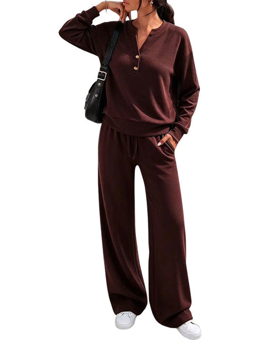 Set Lange Mouw Top Wijdbeen Broek