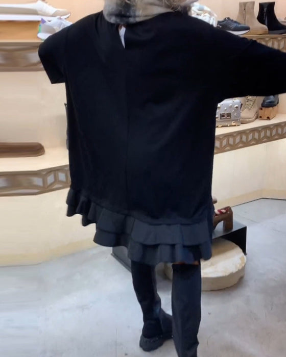 Jurk met een elegant silhouet en lange mouwen