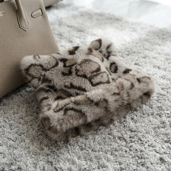 Hoed Luipaardprint Pluche Kattenoor