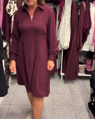 Jurk Halve Rits Kraag Zwierig