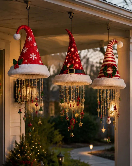 🎅 Verlichte Kerstman Hoed Hangende Kroonluchter🎄