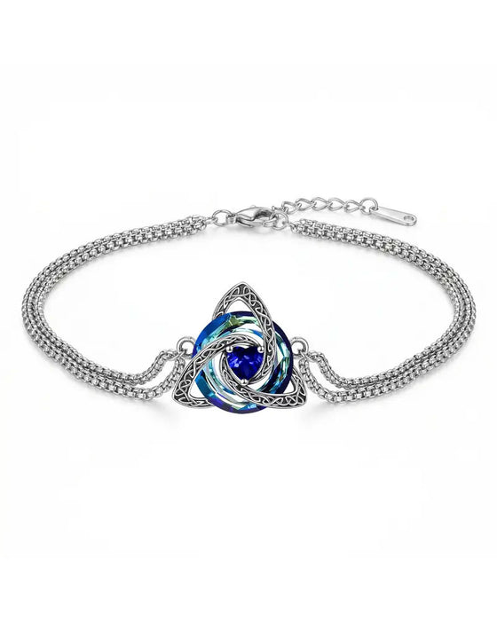 Armband Geboortesteen Keltische Drievoudige Knoop