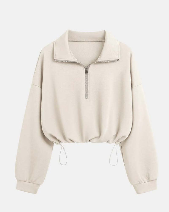 Sweatshirts Rits Taille Lange Mouw