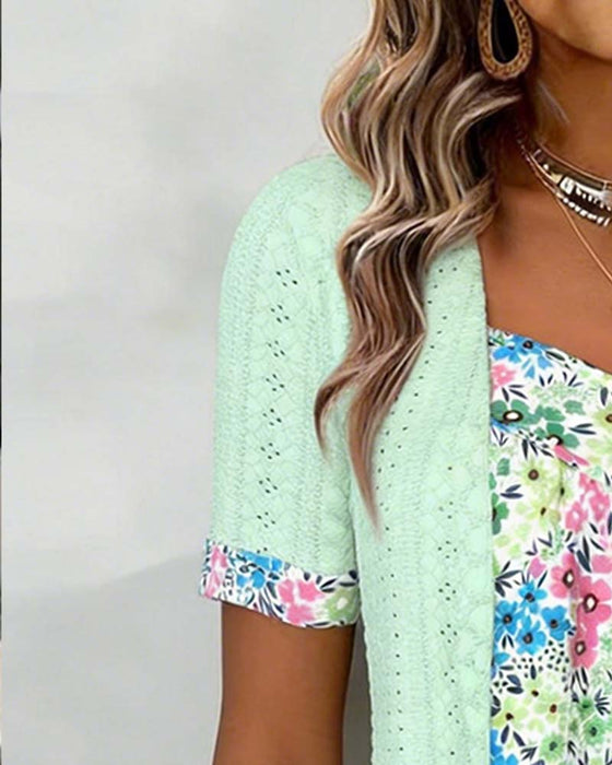Blouse Nep Tweedelig Print Hol