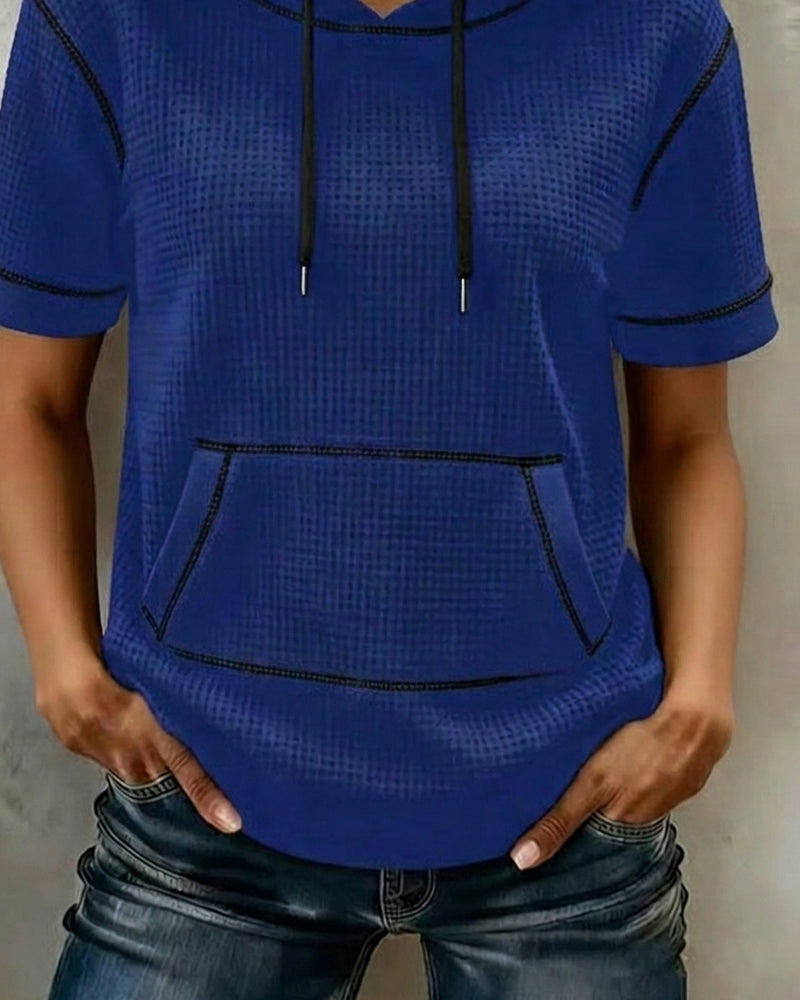 T-shirt Casual Met Trekkoord Zak