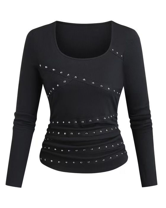 Blouse Stijlvol U-Hals Getailleerd