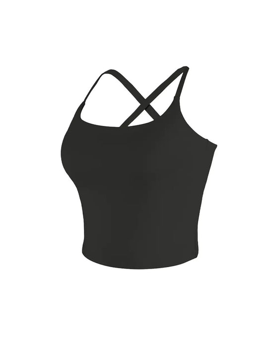 Cami Top Rug Kruis Effen