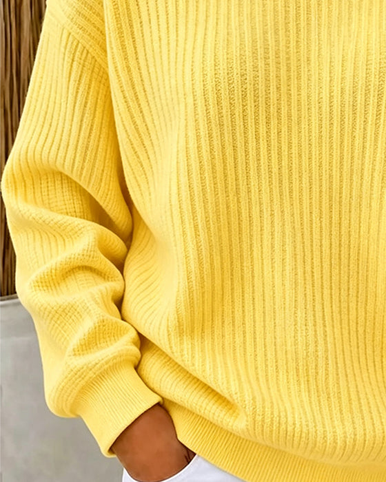 Sweatshirt Casual Effen Lange Mouw