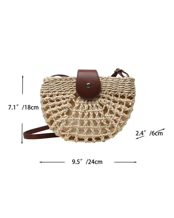 Tas Boho Halfcirkelvormig Hol Stro