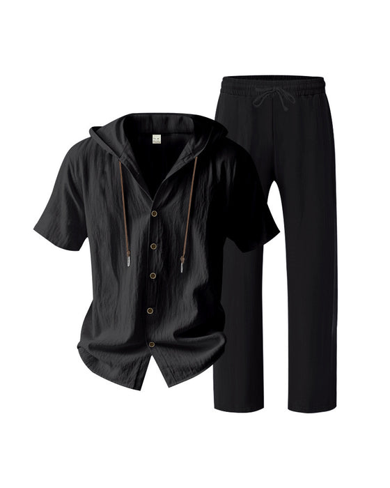 Heren Lichtgewicht Capuchon Tweedelig Set Voor Zomer Casual Wear